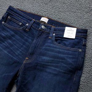 NEW J. Crew 770 Straight Jeans Mens Size 33W 32L Blue Cotton